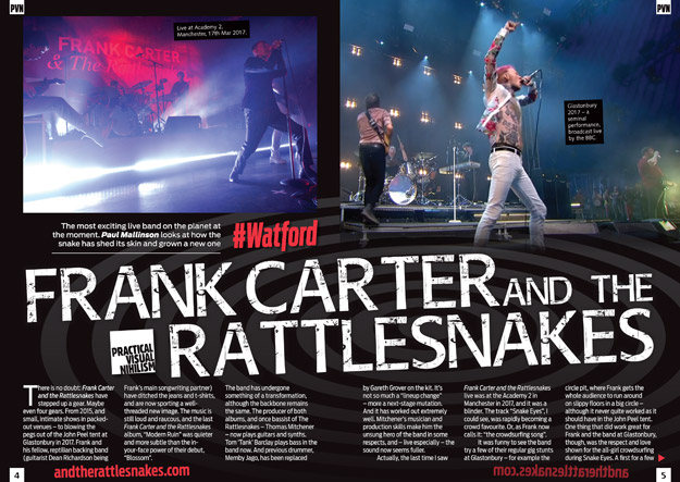 Frank Carter and the Rattlesnakes in PVN Magazine